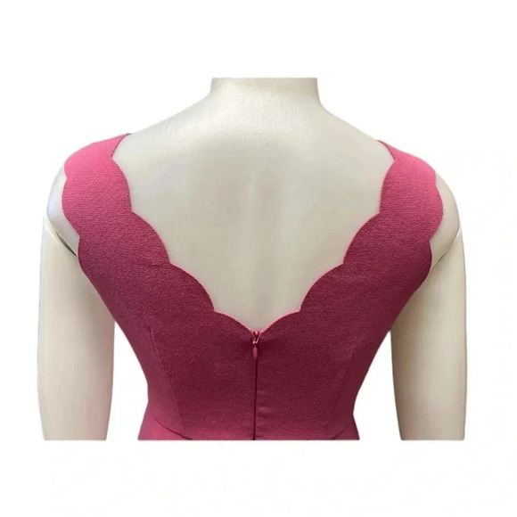 Loft Mini Scalloped Sleeveless  Pink Dress Size 0 - Picture 5 of 11